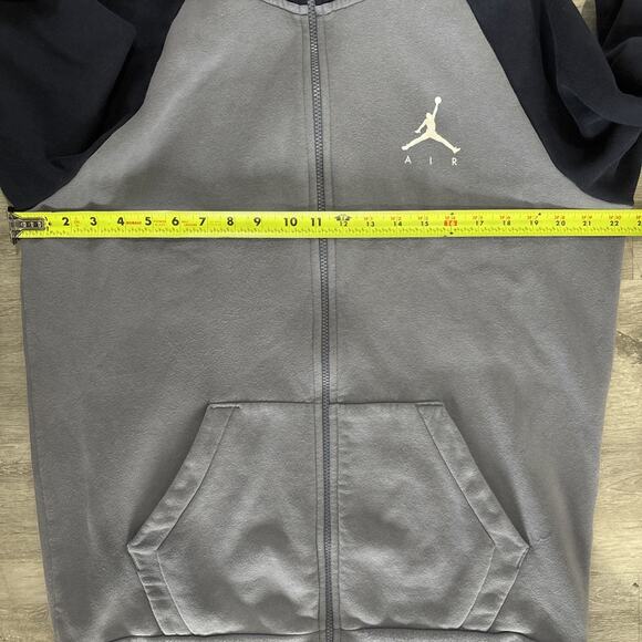 Vintage Jordan Hoodie Mens L Blue Sweatshirt Jumpman Basketball Team Zip Sweater - Picture 2 of 7